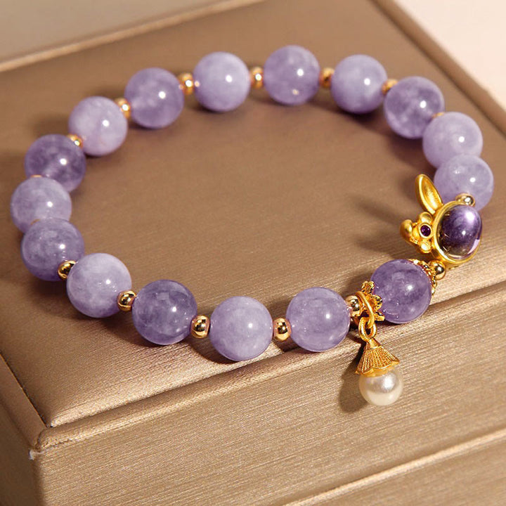Buddha Stones Natural Purple Quartzite Rabbit Happiness Bracelet - image 9