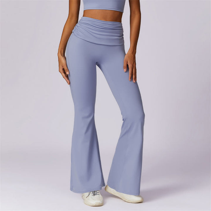 Buddha Stones Sleeveless Backless Strap Tank Top Bra Flared Pants Sports Fitness Yoga - LightSteelBlue - Pants - US8-10，UK/AU12-14，EU40-42 (XL) - image 18