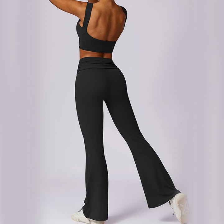 Buddha Stones Sleeveless Backless Strap Tank Top Bra Flared Pants Sports Fitness Yoga - image 39