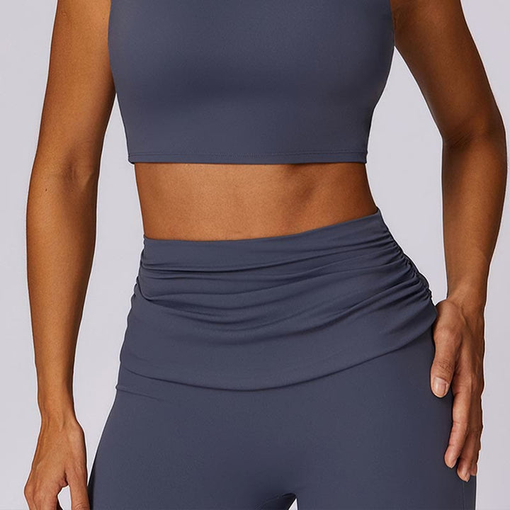 Buddha Stones Sleeveless Backless Strap Tank Top Bra Flared Pants Sports Fitness Yoga - image 42