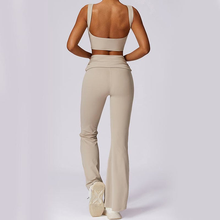 Buddha Stones Sleeveless Backless Strap Tank Top Bra Flared Pants Sports Fitness Yoga - image 63