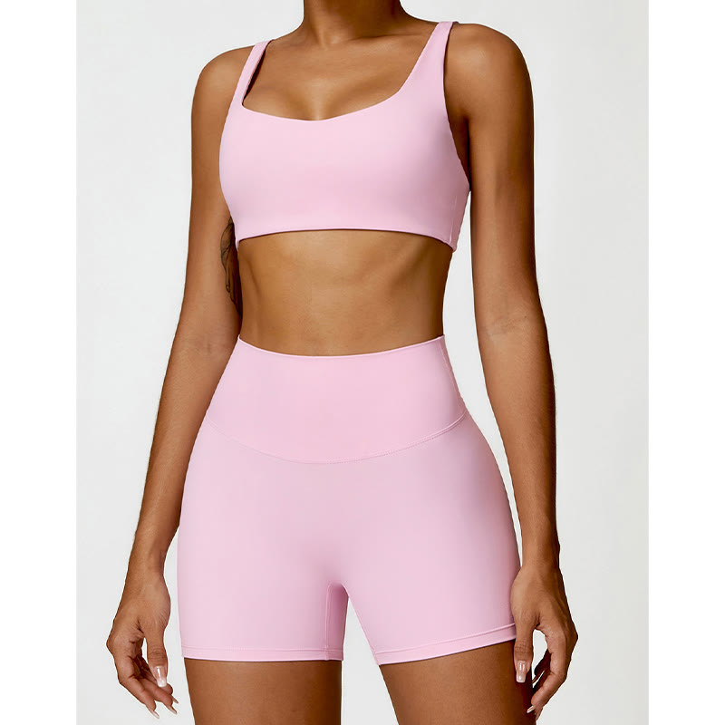 Buddha Stones Gym Sports Yoga Backless Bra Crop Tank Top Shorts - image 37