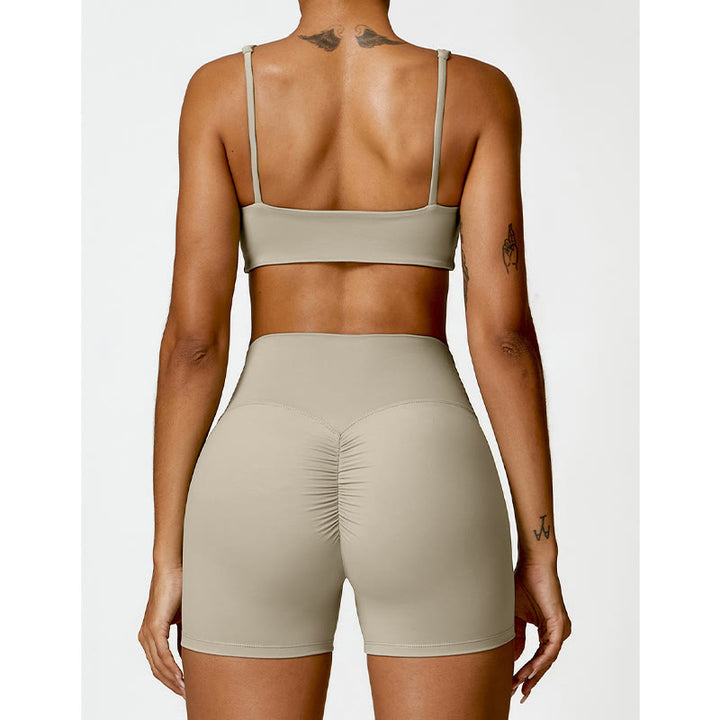 Buddha Stones Gym Sports Yoga Backless Bra Crop Tank Top Shorts - image 53