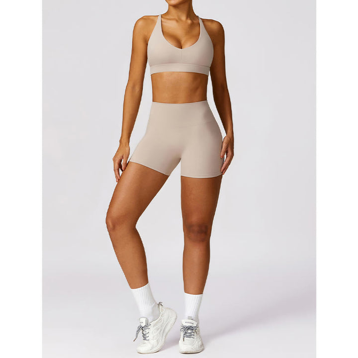 Buddha Stones Gym Sports Yoga Backless Bra Crop Tank Top Breathable Shorts - image 19