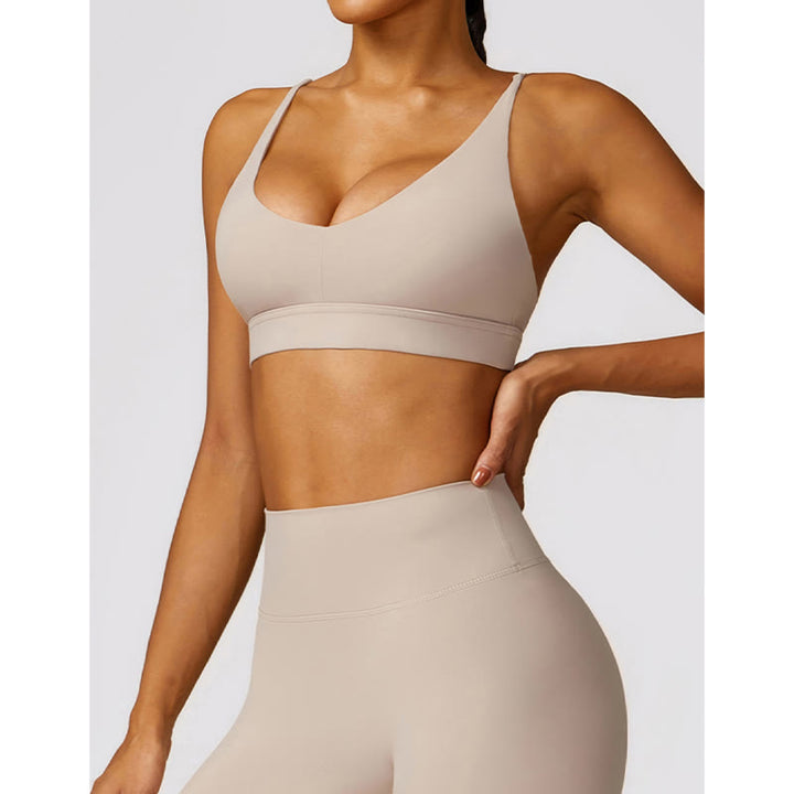 Buddha Stones Gym Sports Yoga Backless Bra Crop Tank Top Breathable Shorts - image 28