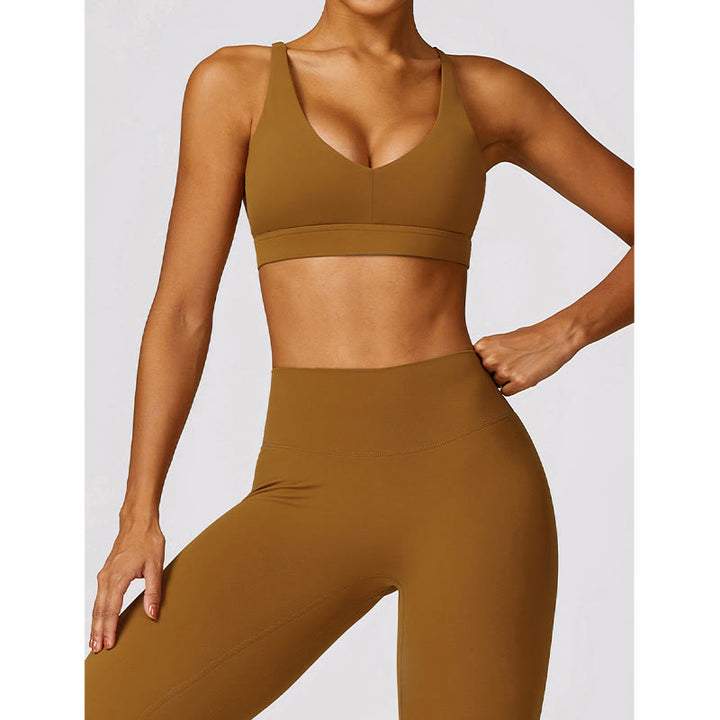 Buddha Stones Gym Sports Yoga Backless Bra Crop Tank Top Breathable Shorts - image 49