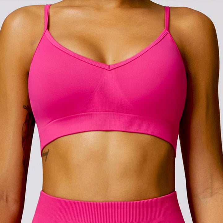 Buddha Stones Seamless Backless Criss-Cross Strap Tank Top Bra Leggings Pants Sports Fitness Yoga