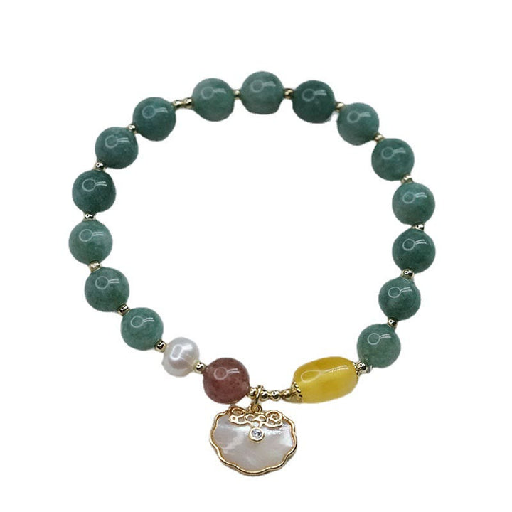 Buddha Stones Jade Sea shell Ruyi Lock Luck Bracelet - image 7