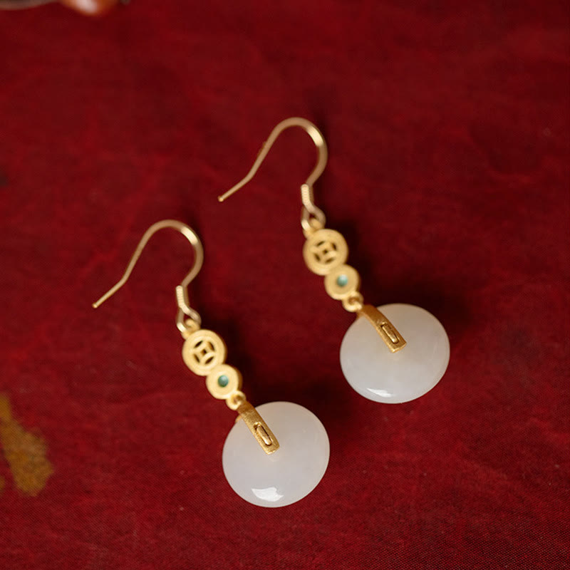 Buddha Stones Jade Copper Coins Auspicious Clouds Prosperity Necklace Pendant Bracelet Ring Earrings - image 8