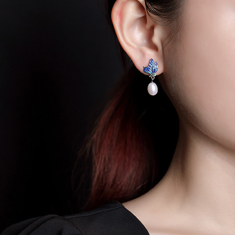 Buddha Stones 925 Sterling Silver Pearl Butterfly Healing Necklace Pendant Earrings Ring - image 9