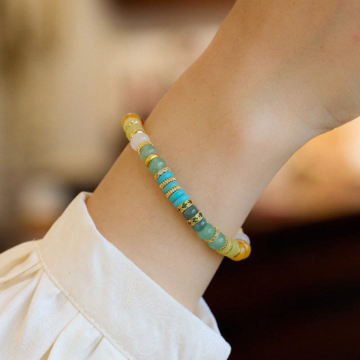 Buddha Stones Natural Red Agate Jade Rainbow Confidence Bracelet - image 6