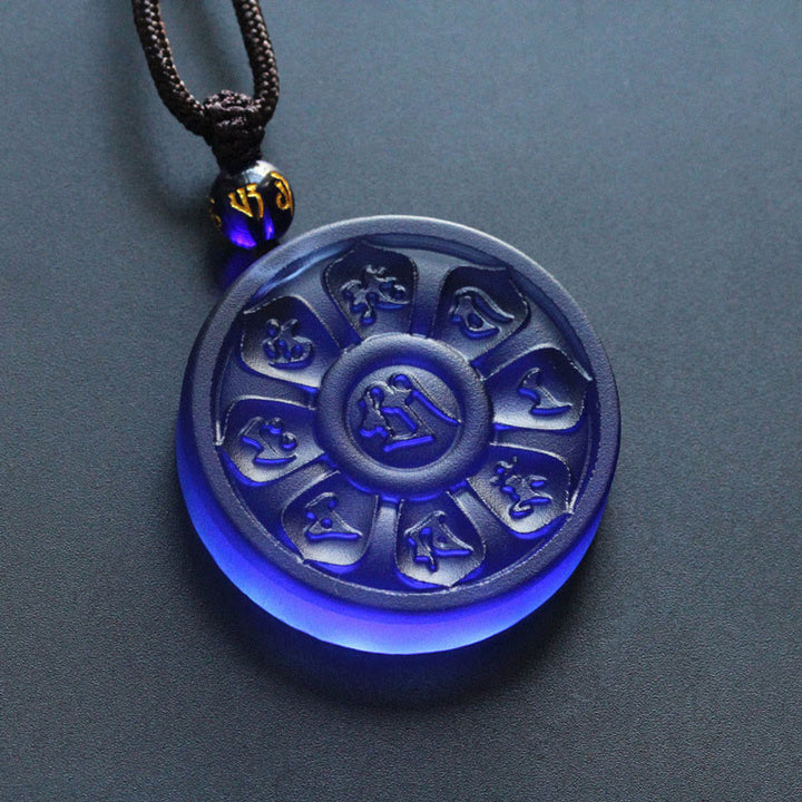 Buddha Stones Liuli Manjusri Lotus Enlightenment Necklace - image 4
