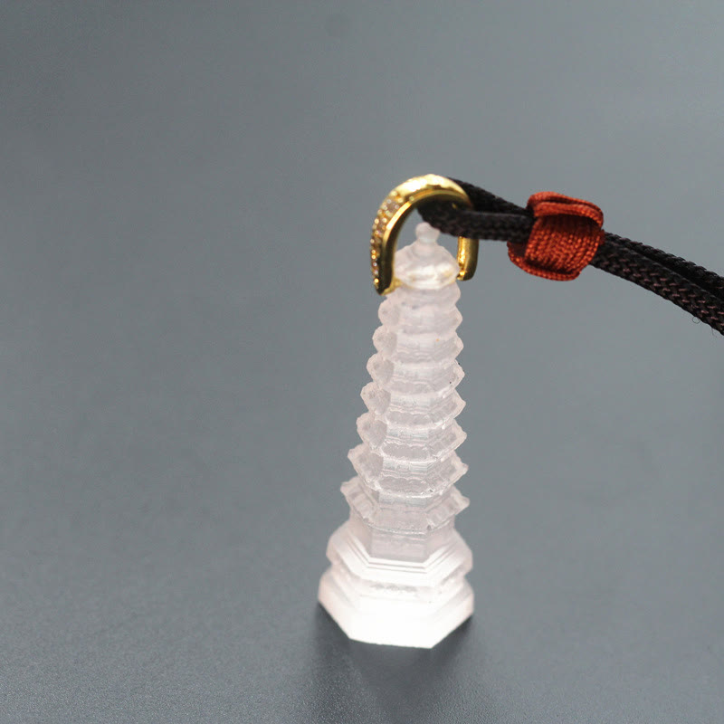 Buddha Stones Liuli Ancient Pagoda Wisdom Necklace - image 0