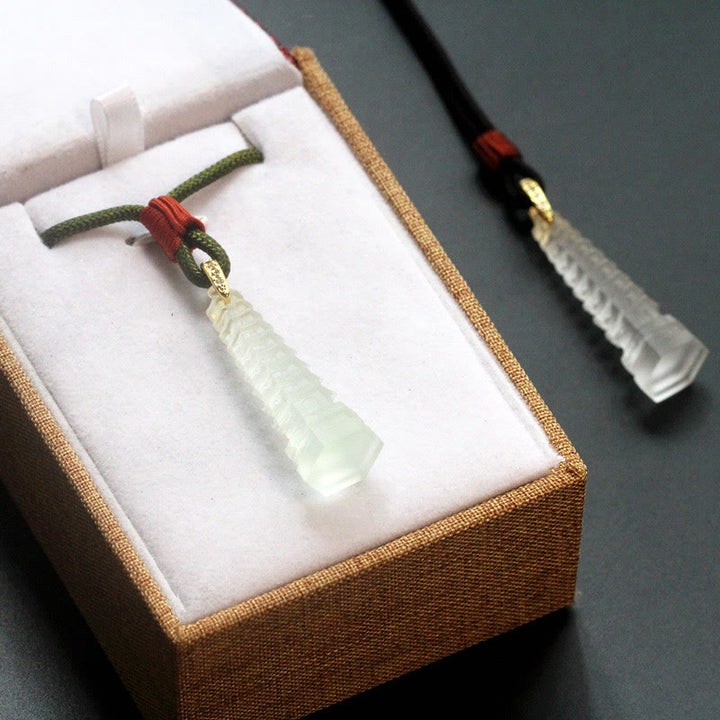 Buddha Stones Liuli Ancient Pagoda Wisdom Necklace - image 5