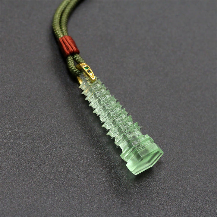 Buddha Stones Liuli Ancient Pagoda Wisdom Necklace - Azure(Necklace Length: 45cm) - image 10
