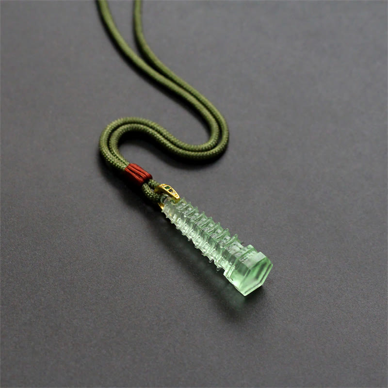 Buddha Stones Liuli Ancient Pagoda Wisdom Necklace - image 14