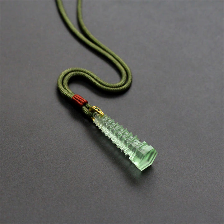 Buddha Stones Liuli Ancient Pagoda Wisdom Necklace - image 14