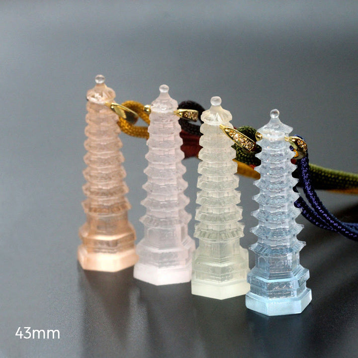 Buddha Stones Liuli Ancient Pagoda Wisdom Necklace - image 12