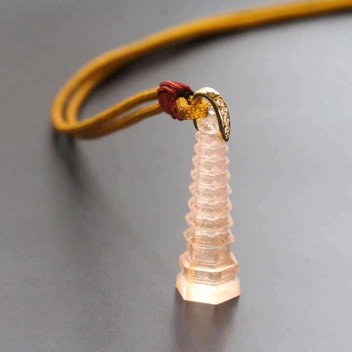 Buddha Stones Liuli Ancient Pagoda Wisdom Necklace - image 13