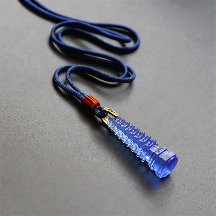 Buddha Stones Liuli Ancient Pagoda Wisdom Necklace - image 20