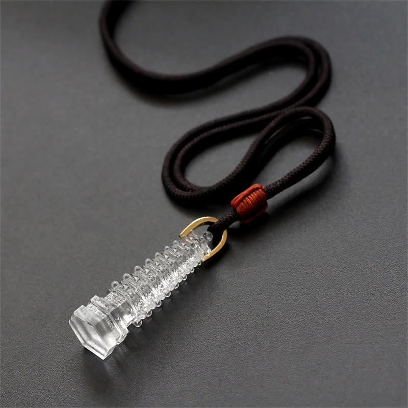Buddha Stones Liuli Ancient Pagoda Wisdom Necklace - image 22