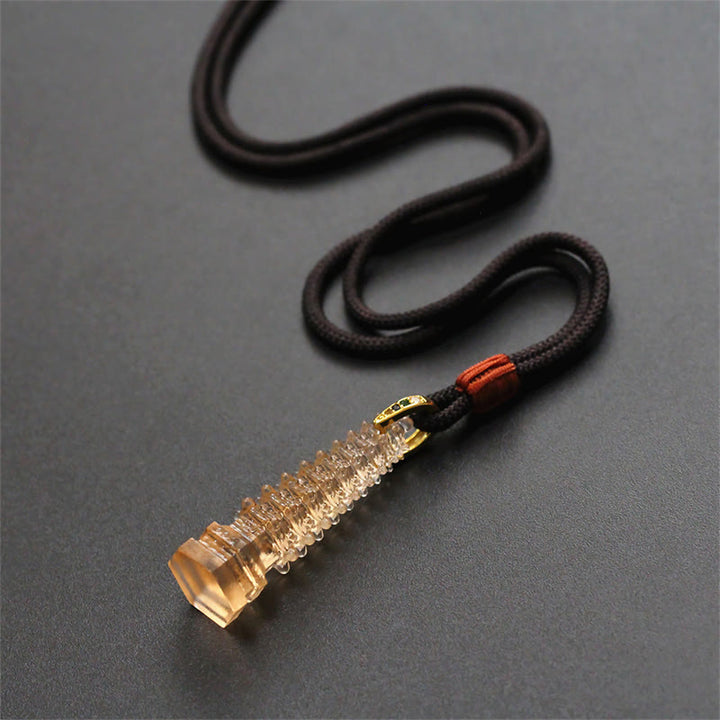 Buddha Stones Liuli Ancient Pagoda Wisdom Necklace - image 19