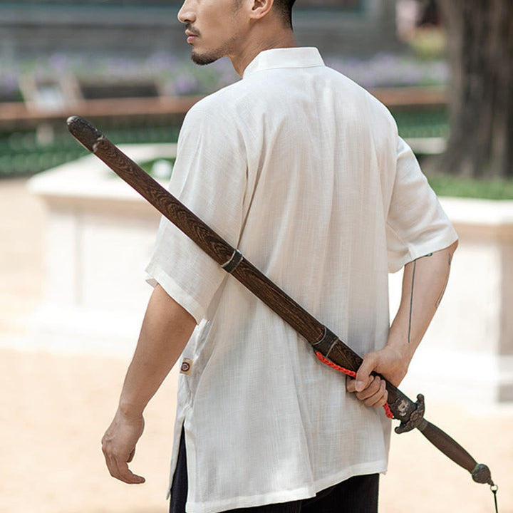 Buddha Stones Solid Color Frog-Button Meditation Prayer Spiritual Zen Tai Chi Qigong Practice Unisex Clothing Set - image 2