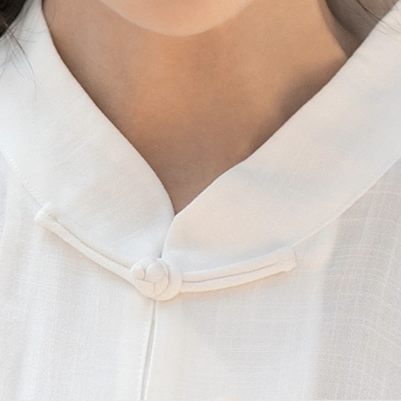 Buddha Stones Solid Color Frog-Button Meditation Prayer Spiritual Zen Tai Chi Qigong Practice Unisex Clothing Set - image 14