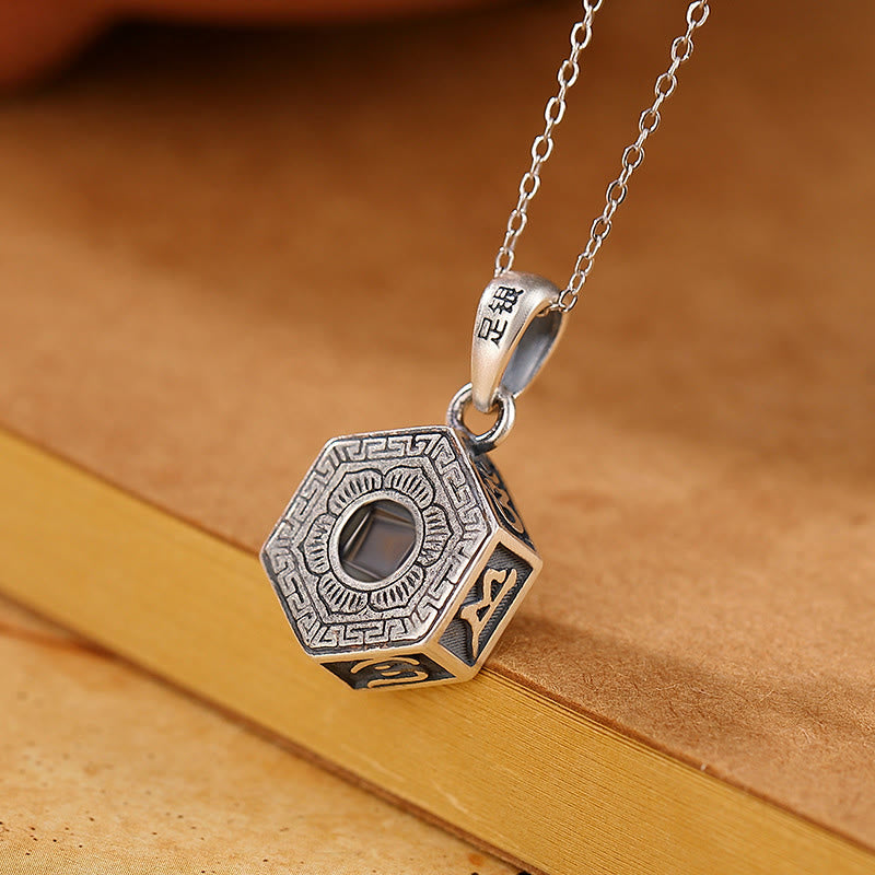 Buddha Stones 990 Sterling Silver Tibetan Om Mani Padme Hum Lotus Love Projection Necklace Pendant - image 4