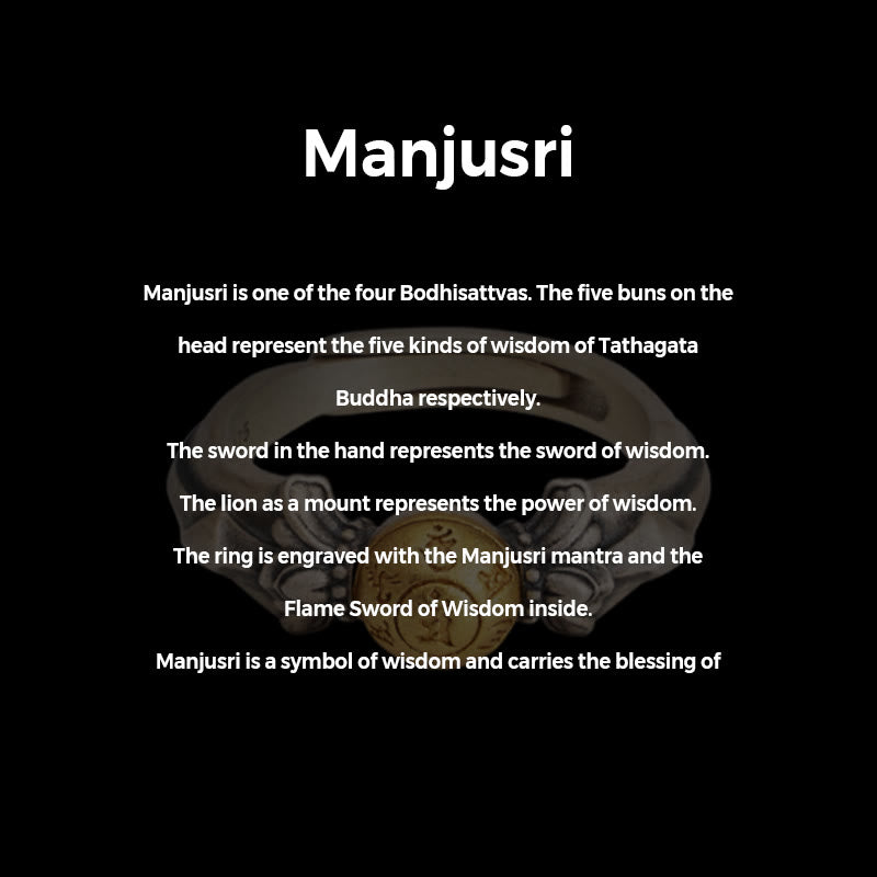 Buddha Stones 925 Sterling Silver Manjusri Mantra Om Mani Padme Hum Peace Adjustable Ring - image 5