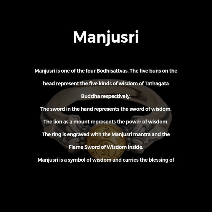 Buddha Stones 925 Sterling Silver Manjusri Mantra Om Mani Padme Hum Peace Adjustable Ring - image 5