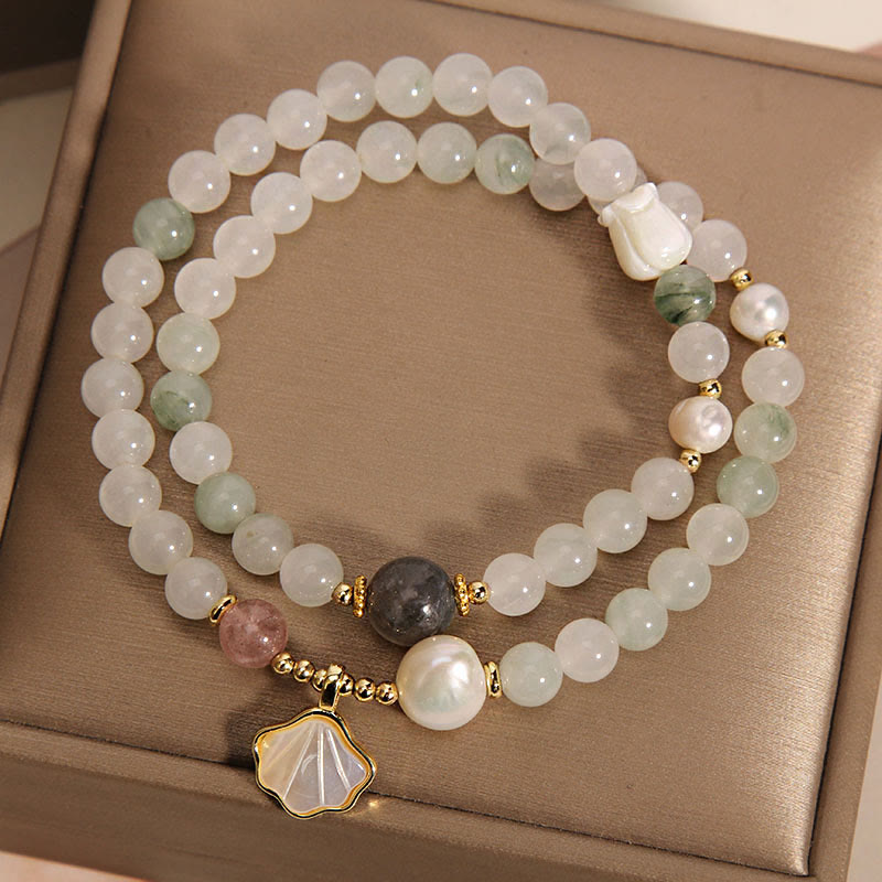 Buddha Stones Double Layer Jade Shell Luck Bracelet - image 3