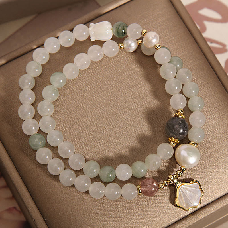 Buddha Stones Double Layer Jade Shell Luck Bracelet - image 4