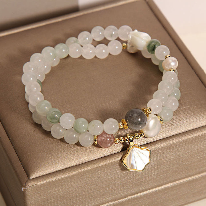 Buddha Stones Double Layer Jade Shell Luck Bracelet - image 2