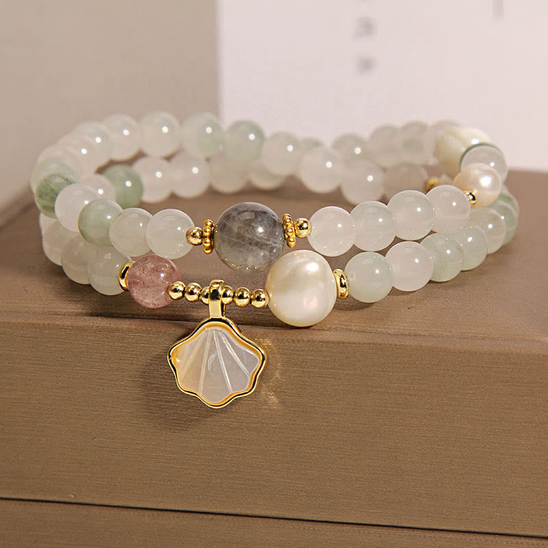 Buddha Stones Double Layer Jade Shell Luck Bracelet - image 1