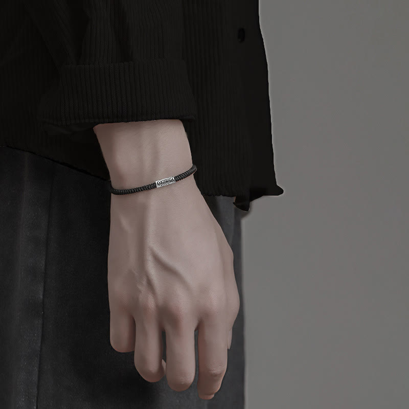 Buddha Stones Tibet Koi Fish Wealth Black String Bracelet - image 6