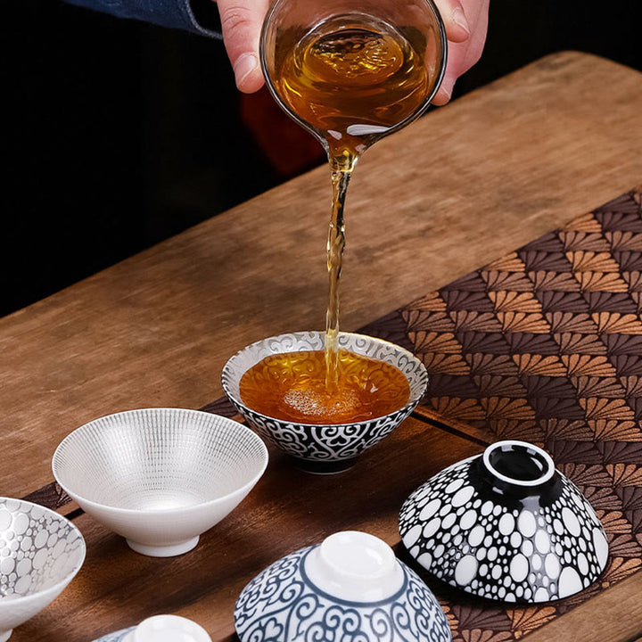 Buddha Stones Tibet Pattern Fu Character Ceramic Teacup Kung Fu Tea Cups 55ml - image 0