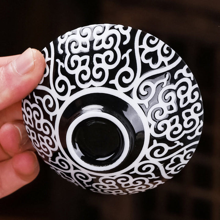 Buddha Stones Tibet Pattern Fu Character Ceramic Teacup Kung Fu Tea Cups 55ml - image 2