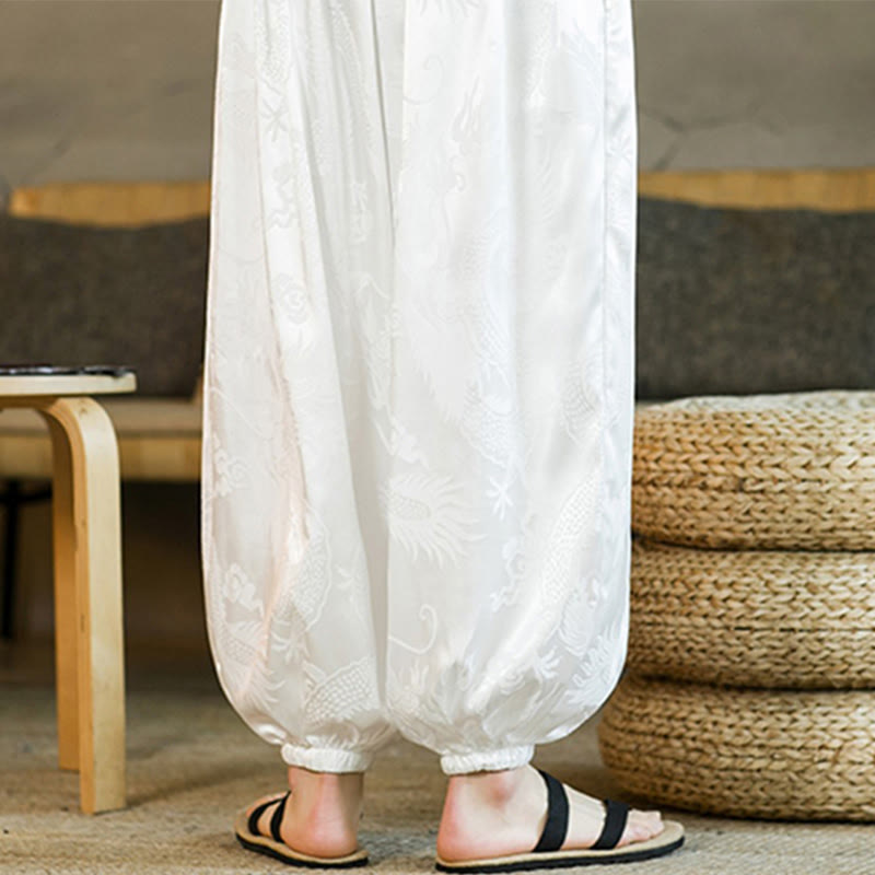 Buddha Stones Dragon Pattern Loose Men's Harem Pants With Pockets - image 15