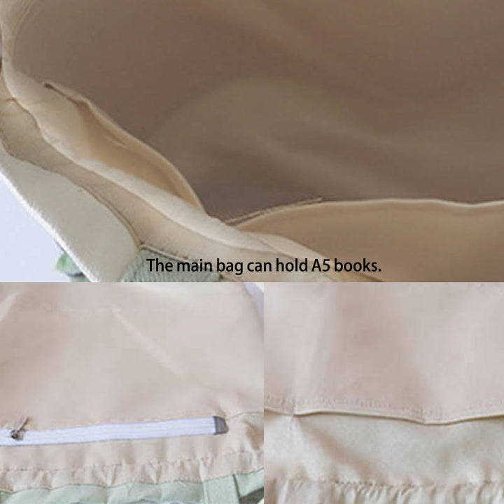 Buddha Stones Embroidered Grass Flowers Cherry Blossom Canvas Tote Crossbody Bag Shoulder Bag Handbag - image 3