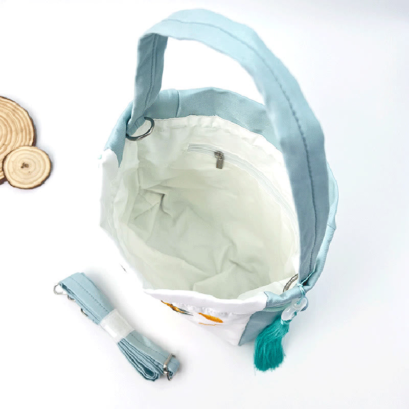 Buddha Stones Suzhou Embroidery Rabbit Lotus Epiphyllum Peony Magnolia Silk Tote Crossbody Bag Shoulder Bag Handbag - image 10