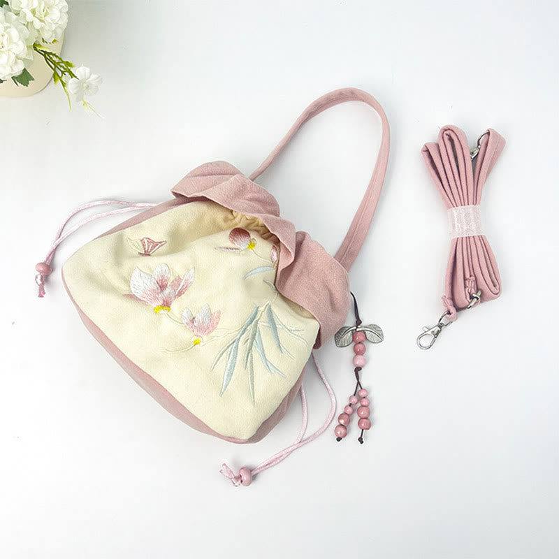 Buddha Stones Suzhou Embroidery Lotus Epiphyllum Magnolia Cotton Linen Tote Crossbody Bag Shoulder Bag Handbag - image 24