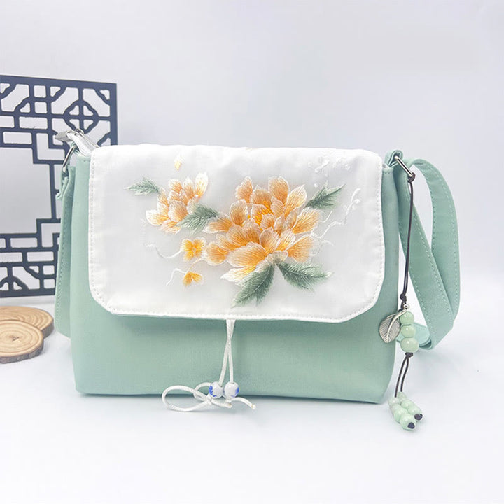Buddha Stones Embroidered Camellia Epiphyllum Gardenia Sakura Flowers Crossbody Bag Shoulder Bag Cellphone Bag - image 35