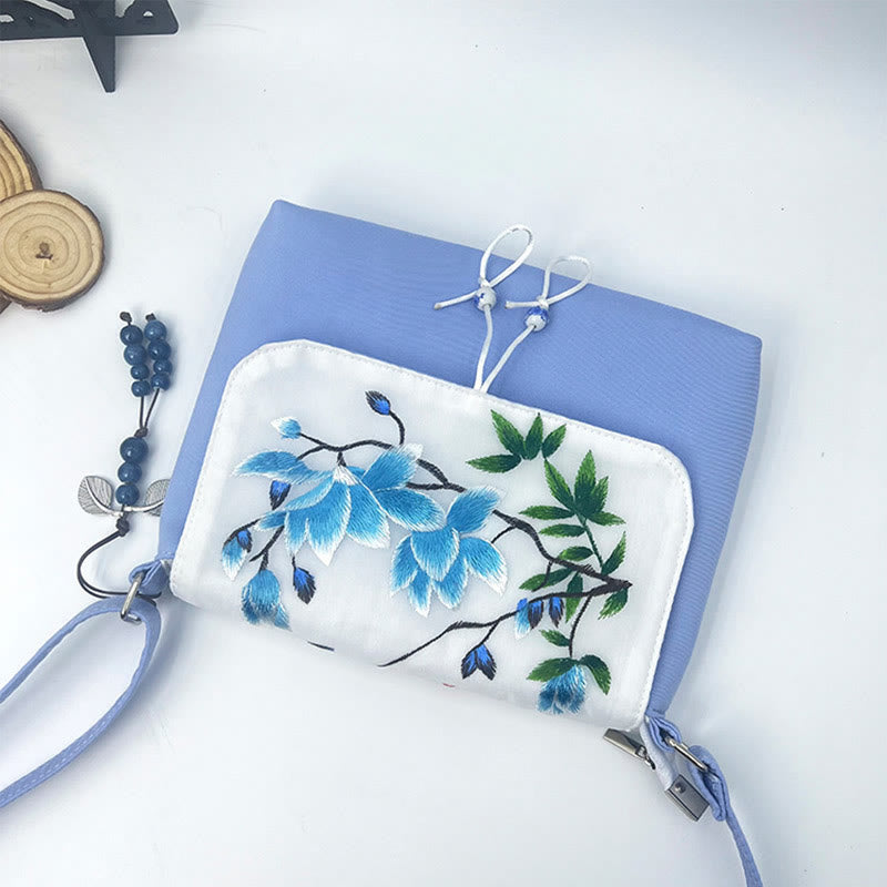 Buddha Stones Embroidered Camellia Epiphyllum Gardenia Sakura Flowers Crossbody Bag Shoulder Bag Cellphone Bag - image 45