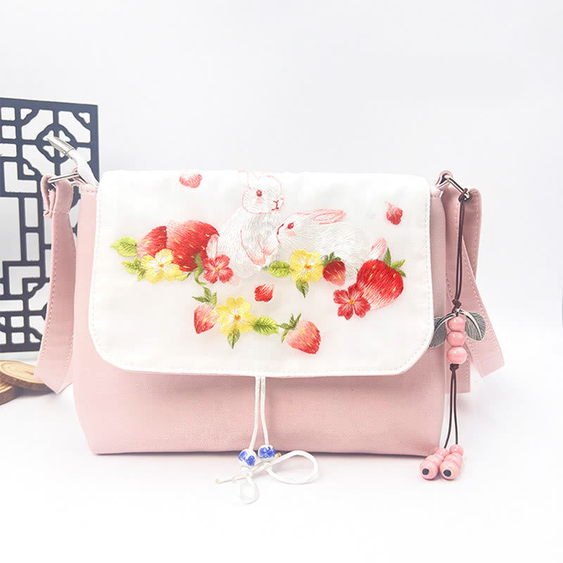 Buddha Stones Embroidered Camellia Epiphyllum Gardenia Sakura Flowers Crossbody Bag Shoulder Bag Cellphone Bag - image 40