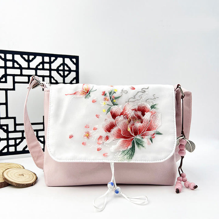 Buddha Stones Embroidered Camellia Epiphyllum Gardenia Sakura Flowers Crossbody Bag Shoulder Bag Cellphone Bag - image 48