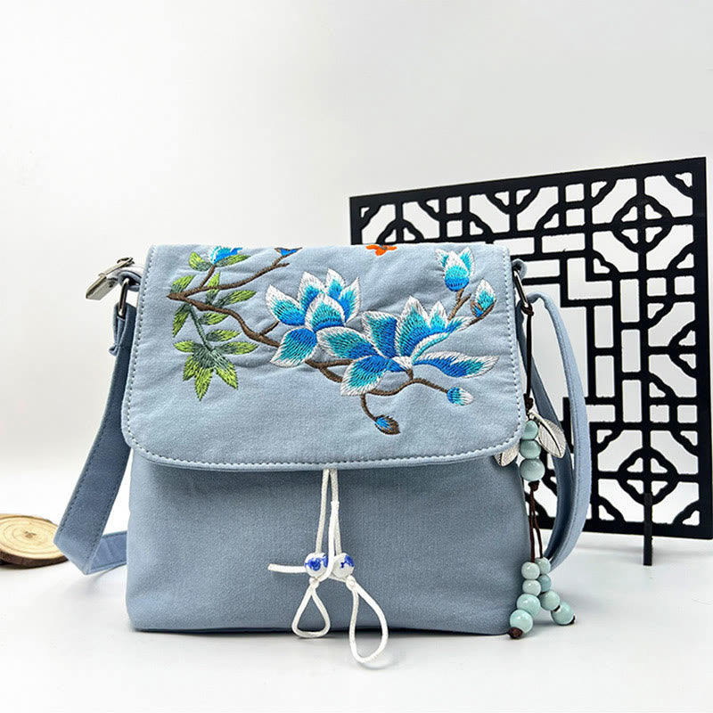 Buddha Stones Embroidered Camellia Epiphyllum Gardenia Sakura Flowers Crossbody Bag Shoulder Bag Cellphone Bag - image 24