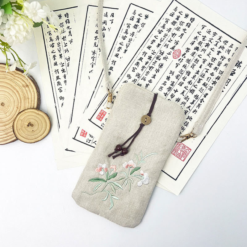 Buddha Stones Small Embroidered Flowers Crossbody Bag Shoulder Bag Cellphone Bag 11*20cm - image 23