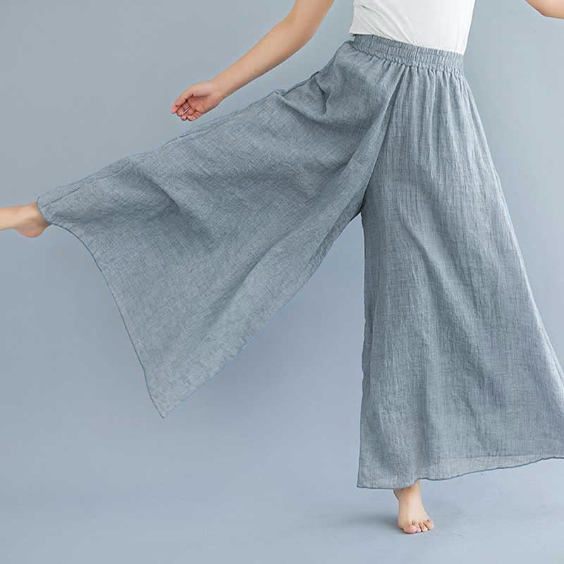 Buddha Stones Women Casual Loose Cotton Linen Wide Leg Pants For Yoga Dance