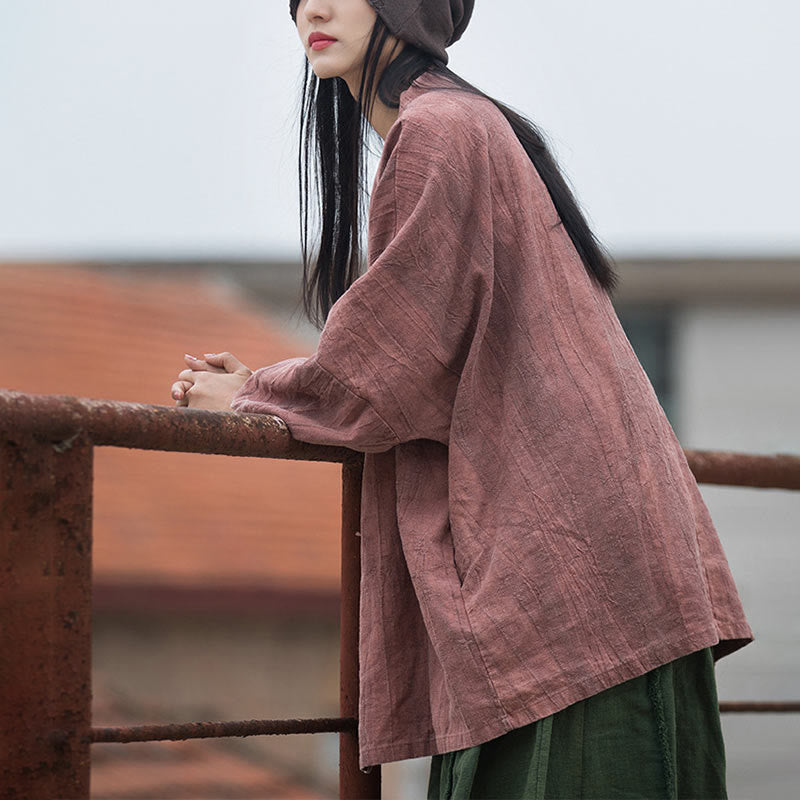 Buddha Stones Tie Dye Lace-up Design Coat Zen Meditation Open Front Top Jacket - image 14